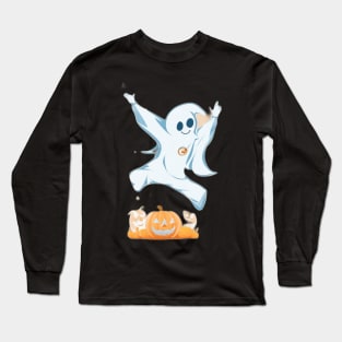 Ghost and a pumpkin Long Sleeve T-Shirt